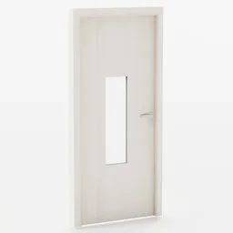 Classic oak-style 3D model door for Blender, featuring ornate ironwork and raised panels.