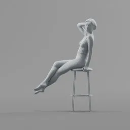 Lowpoly Female Sitting