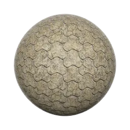 High-resolution cream marble PBR material with dirt, customizable color, for realistic floor tile rendering in Blender 3D.