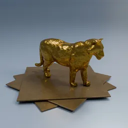 Decorative Gold Tiger Statue