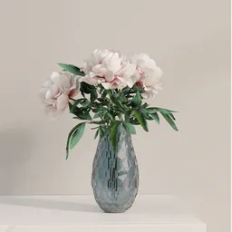 Peony Bouquet in Glass Vase