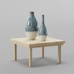 "Cascade Vases: A realistic 3D render of two vases on a gray table, inspired by Kōshirō Onchi and Vija Celmins. This wooden furniture set-style artwork, reminiscent of Kanagawa, Wang E, Jesper Myrfors, and Jeong Seon, is perfect for interior decoration in Blender 3D. Don't forget to rate and enhance your artistic environment with this trending model from BlenderKit."