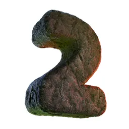 2 Number Numeric Stone Carved