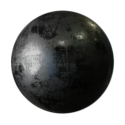 Grunge Metal texture for PBR shading in Blender 3D, featuring realistic dark dirt and wear.
