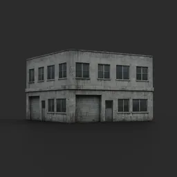 Abandoned Concrete Industrial Building
