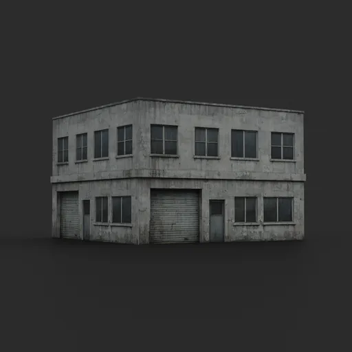 Abandoned Concrete Industrial Building