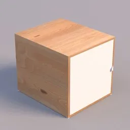 Detailed 3D rendered model of a wooden storage cabinet, perfect for Blender 3D projects.