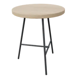 Clean Circular table with wooden top