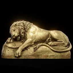 statue of Brass Lucerne lion