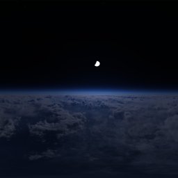 High altitude clouds illuminated by moonlight for realistic nighttime HDR lighting in 3D scenes.