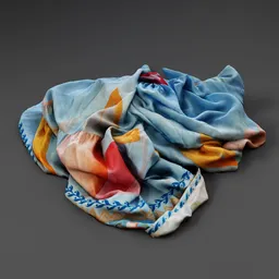 Crumpled Patterned Fabric Scan