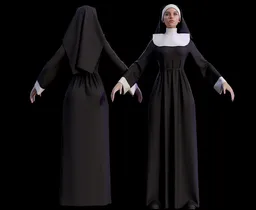 Nun Female Character 3D