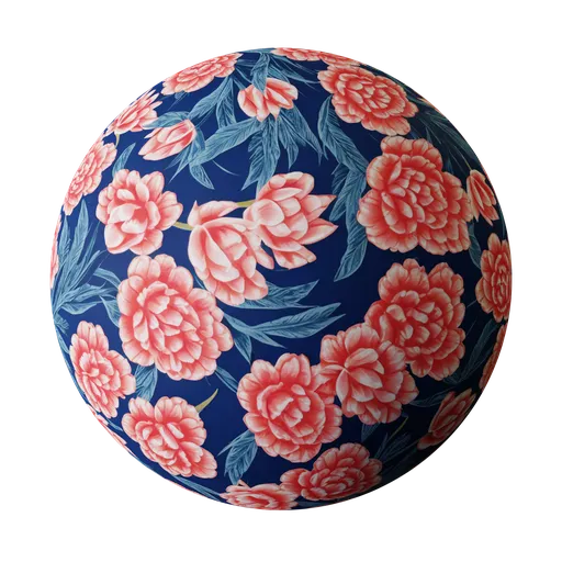 High-resolution floral wallpaper 3D material with detailed PBR textures for realistic rendering in Blender.