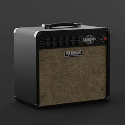 "3D model of Mesa Boogie Dual Recto Verb 25 1x12 combo amp in black and brown, created using Blender 3D. Ideal for game assets, video animations, and other 3D projects. Simple yet sleek design for the perfect addition to any studio or outdoor setting."