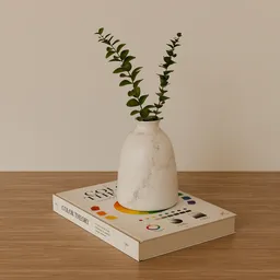Book with Marble Vase