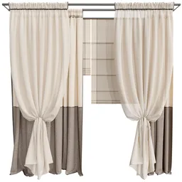 MI Silk And Cotton Curtain Set