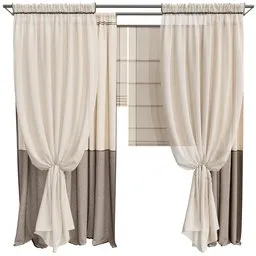 MI Silk And Cotton Curtain Set
