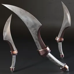 Low poly Blender 3D model of historical dagger, ready for war game design with high-quality metal textures.