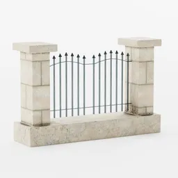 Iron Railings Wall Section