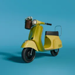 Retro yellow scooter