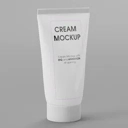 High-quality Blender 3D cream tube mockup with rigging for animation and product renderings.
