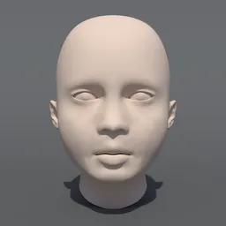 Caucasian Girl Head Base Mesh