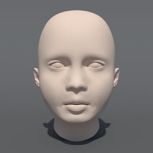 Caucasian Girl Head Base Mesh