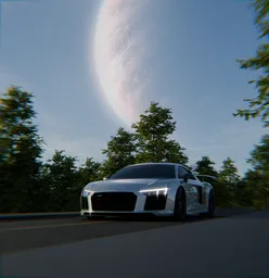Sports Car – Sci-Fi Planet Horizon Scene