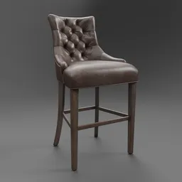 Martine Tufted Leather Stool