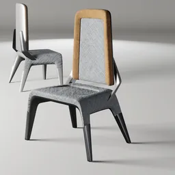 Fabric and metal chair 1