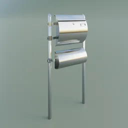 Detailed silver mailbox 3D model for Blender, perfect for enhancing virtual urban outdoor scenes.