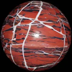 High-resolution 2K PBR red marble texture for realistic architectural visualization in 3D design.