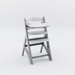 Grey and white feeding chair for a child