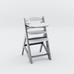 Grey and white feeding chair for a child