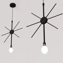 Detailed 3D model of modern pendant lights for architectural rendering in Blender, ideal for interior visualization.