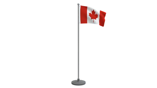 Canadian flag animation, low poly 3D model with quad meshes, for Blender renderings and CG visualization.