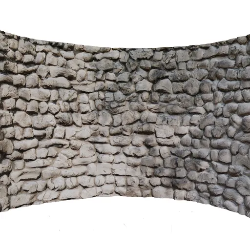 Detailed medieval stone wall 3D model, resizable with array modifier for Blender graphics designers.