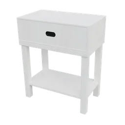 Modern low poly white drawer with realistic 2K textures, ideal for Blender 3D interior modeling.
