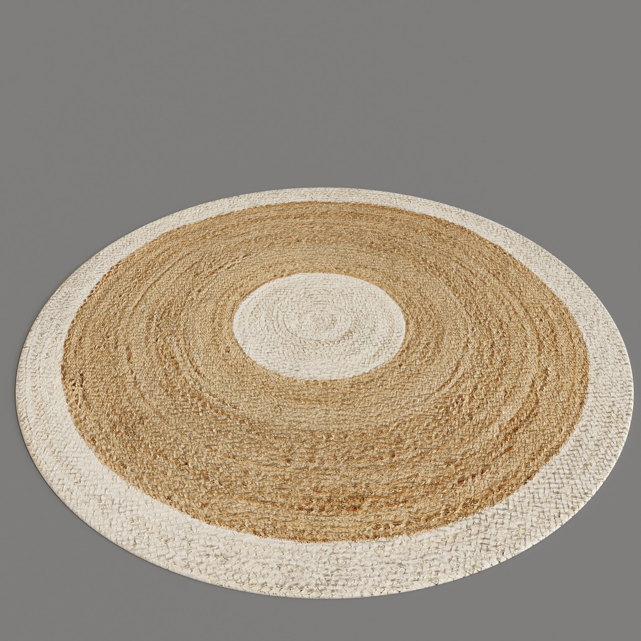 Round braided natural carpet FREE 3D Carpet models BlenderKit
