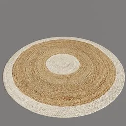 Round braided natural carpet