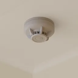 High-quality Blender 3D model of ceiling-mounted smoke detector, detailed texturing, ideal for rendering.