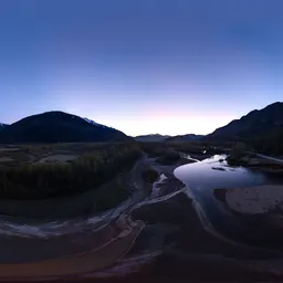 Aerial Twilight Mountain Landscape