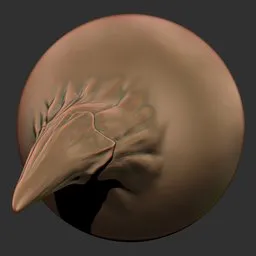 Detailed dragon skin texture sculpting brush for 3D modeling in Blender, ideal for creature detailing.