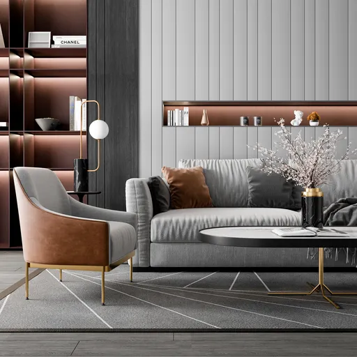 Modern Luxury Living Room Interior Scene