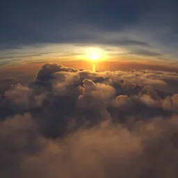 Aerial Cloudy Sunset Sky