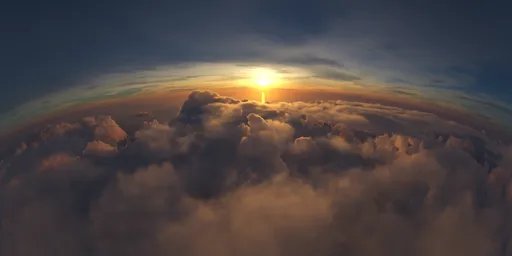 Aerial Cloudy Sunset Sky