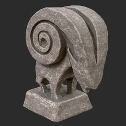 Ram abstract stone statue