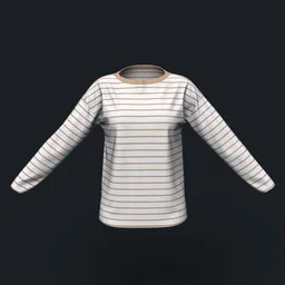 Striped Boat Neck Long Sleeve Shirt