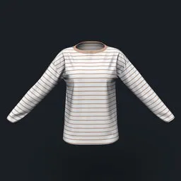Striped Boat Neck Long Sleeve Shirt
