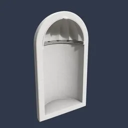 "Exterior and interior plug featuring a Renaissance-style niche handle in concrete. Compatible with Blender 3D and optimized for Meshmachine 0.10.0 integration. Move the handle mesh over the surface using g and crtl+mouse for precise positioning. Check out the tutorial video at https://www.youtube.com/watch?v=PmwaoiWiKP0 for seamless installation."
